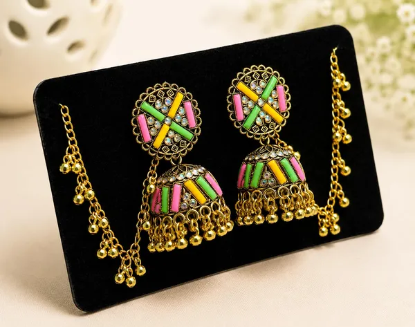 Meenakari_Jhumka_Earrings