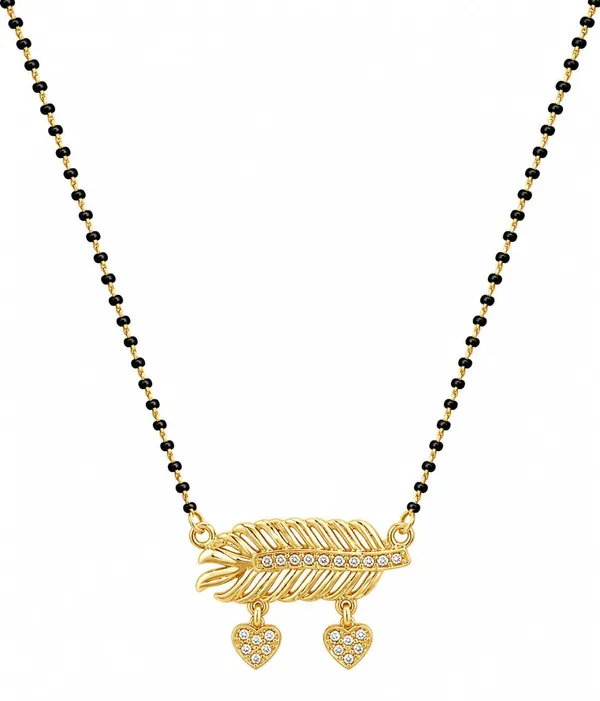 Leaf_And_Heart_Pendant_Beaded_Mangalsutra