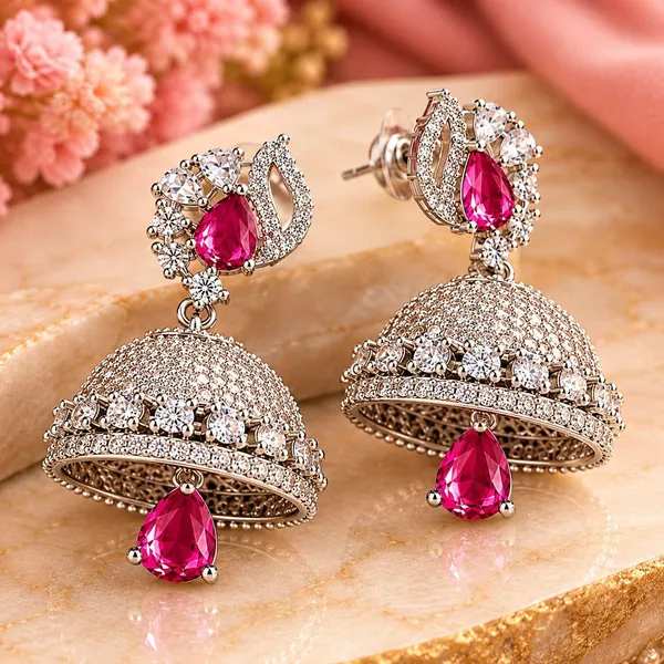 Silver_Plated_Stone_Jhumka_Earrings