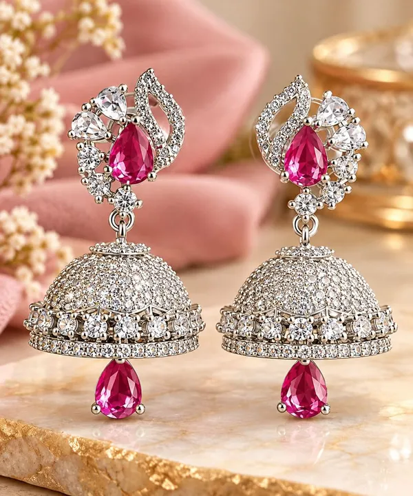 Silver_Plated_Stone_Jhumka_Earrings