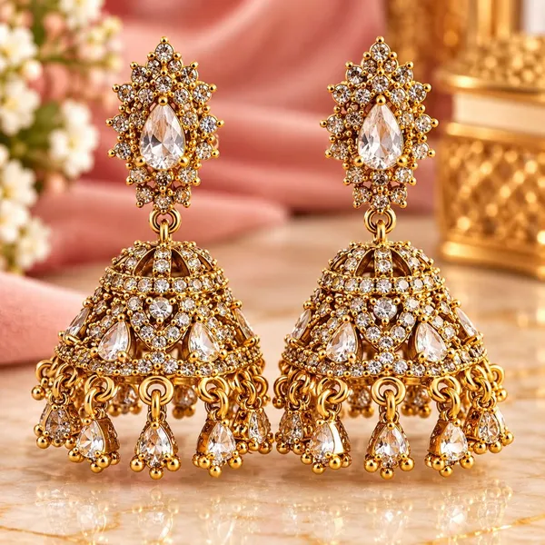 American_Diamond_Jhumka_Earrings_For_Women