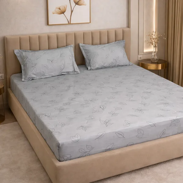 Slate_Leaves_Double_Bedsheet_Set_1_Bedsheet_2_Pillow_Covers