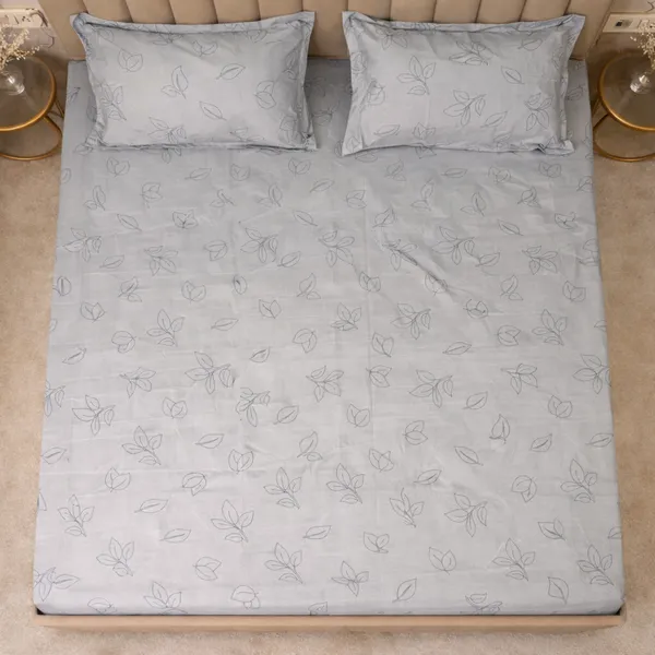 Slate_Leaves_Double_Bedsheet_Set_1_Bedsheet_2_Pillow_Covers