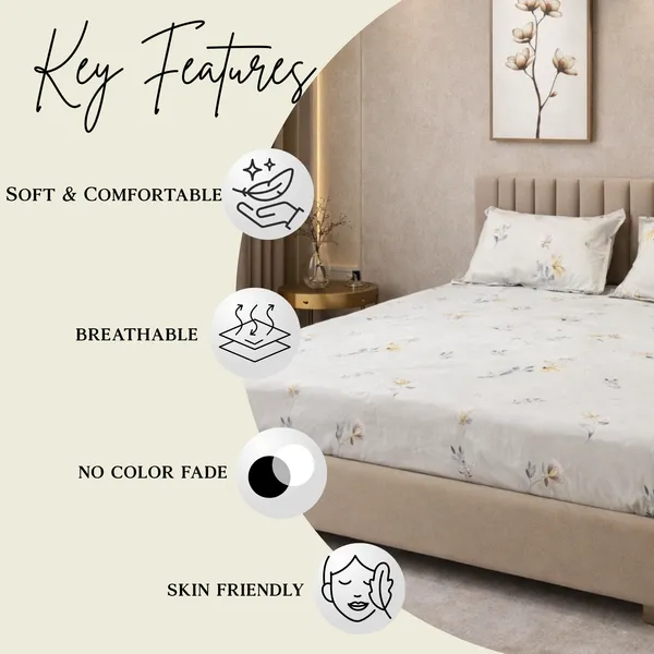 Spring_Sonata_5_Pcs_Double_Bedsheet_Set_1_Bedsheet_4_Pillow_Covers