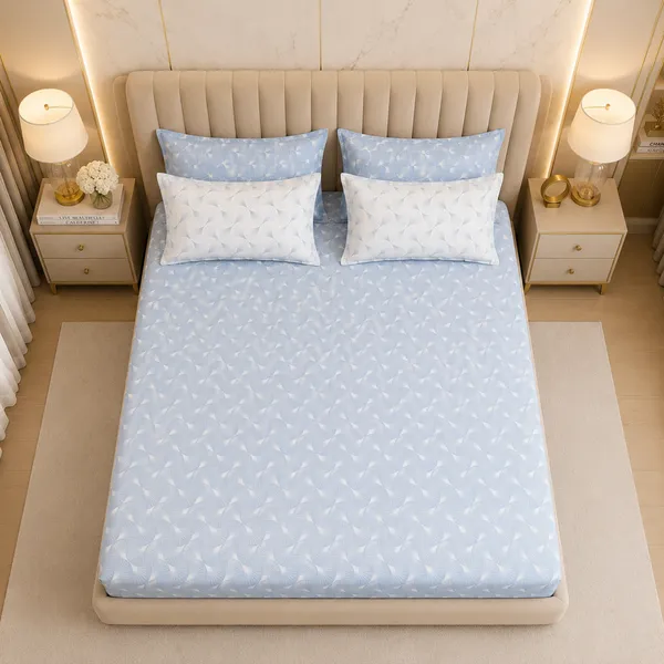 Sky_Symphony_5_Pcs_Double_Bedsheet_Set_1_Bedsheet_4_Pillow_Covers