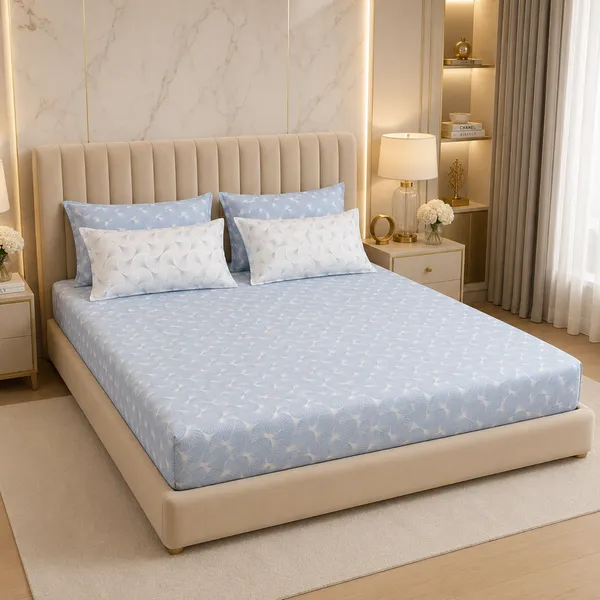 Sky_Symphony_5_Pcs_Double_Bedsheet_Set_1_Bedsheet_4_Pillow_Covers