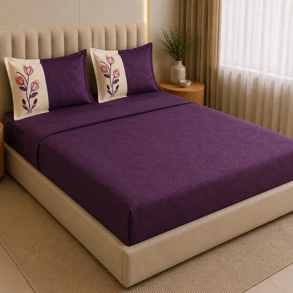 Italian_Embroidery_3pcs_King_Bedsheet_Set_1_Bedsheet_2_Pillow_Covers_Bordeaux