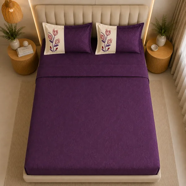 Italian_Embroidery_3pcs_King_Bedsheet_Set_1_Bedsheet_2_Pillow_Covers_Bordeaux