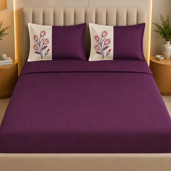 Italian_Embroidery_3pcs_King_Bedsheet_Set_1_Bedsheet_2_Pillow_Covers_Bordeaux
