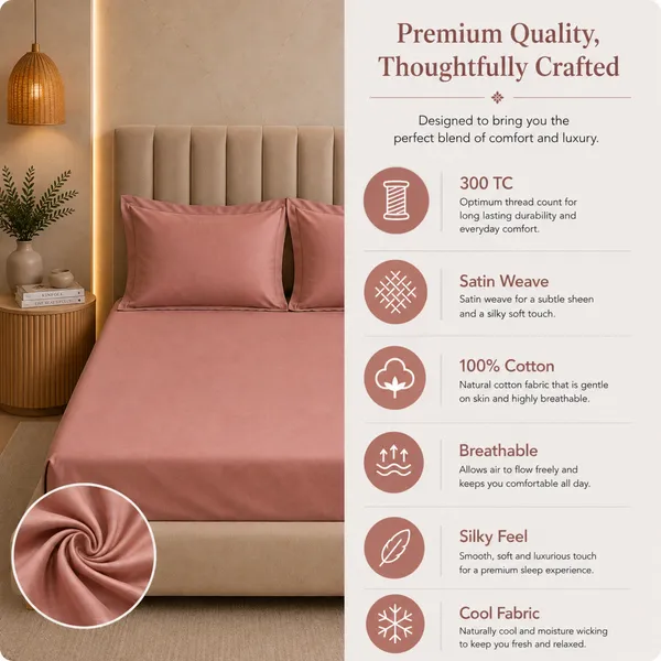 300tc_Solid_100_Pure_Cotton_King_Bedsheet_Set_1_Bedsheet_2_Pillow_Covers_Dusty_Rose