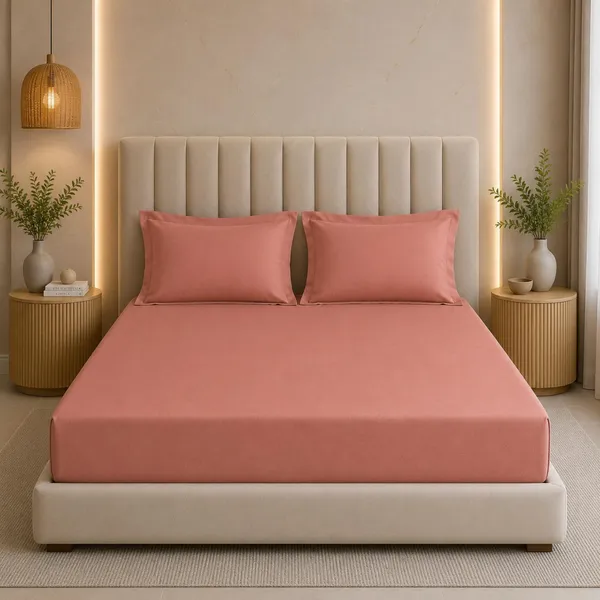 300tc_Solid_100_Pure_Cotton_King_Bedsheet_Set_1_Bedsheet_2_Pillow_Covers_Dusty_Rose