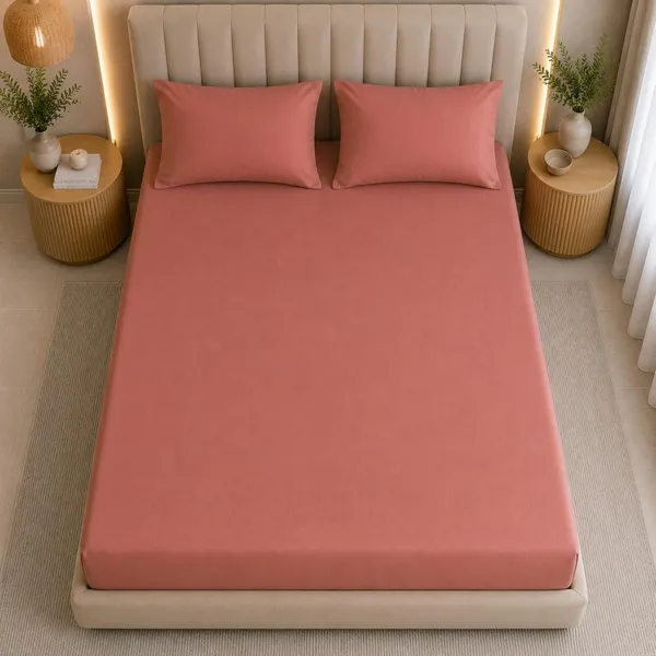 300tc_Solid_100_Pure_Cotton_King_Bedsheet_Set_1_Bedsheet_2_Pillow_Covers_Dusty_Rose