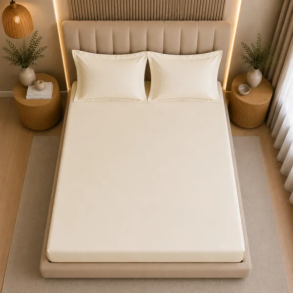 300tc_Solid_100_Pure_Cotton_King_Bedsheet_Set_1_Bedsheet_2_Pillow_Covers_Ivory