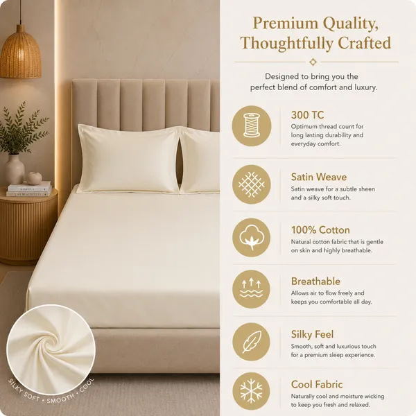 300tc_Solid_100_Pure_Cotton_King_Bedsheet_Set_1_Bedsheet_2_Pillow_Covers_Ivory