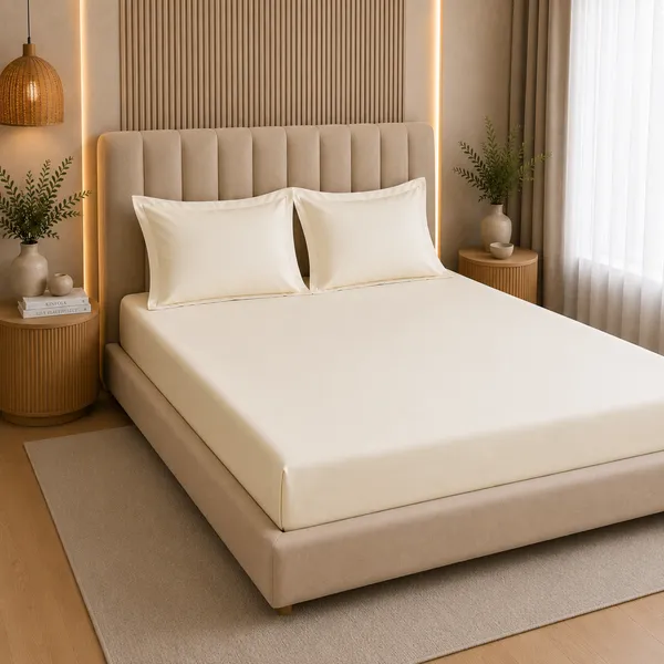 300tc_Solid_100_Pure_Cotton_King_Bedsheet_Set_1_Bedsheet_2_Pillow_Covers_Ivory