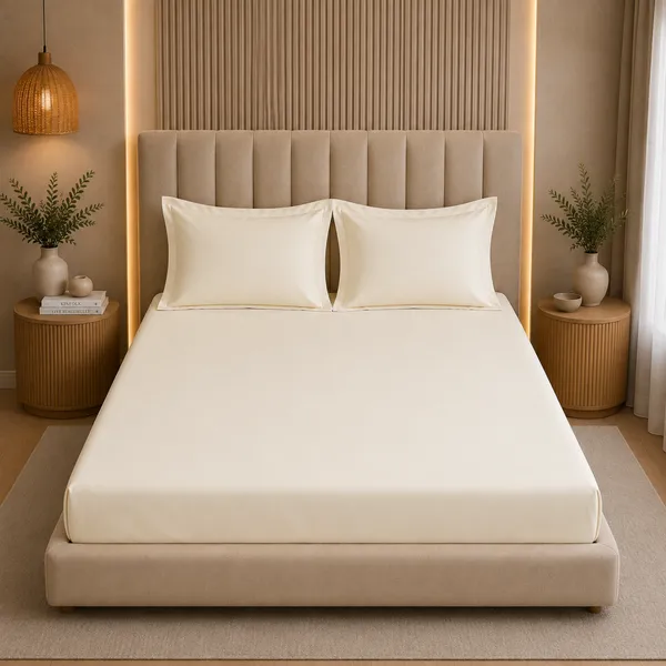 300tc_Solid_100_Pure_Cotton_King_Bedsheet_Set_1_Bedsheet_2_Pillow_Covers_Ivory