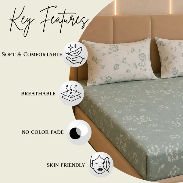 Petal_Vine_King_Size_Bedsheet_Set_1_Bedsheet_2_Pillow_Covers