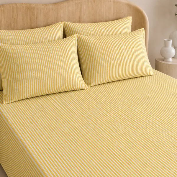 Sunlit_Stripe_5_Pcs_Double_Bedsheet_Set_1_Bedsheet_4_Pillow_Covers