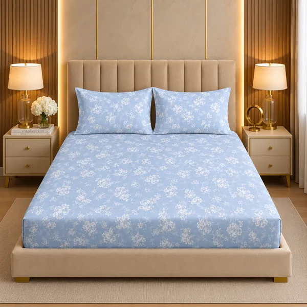Blue_Gardenia_Double_Bedsheet_Set_1_Bedsheet_2_Pillow_Covers