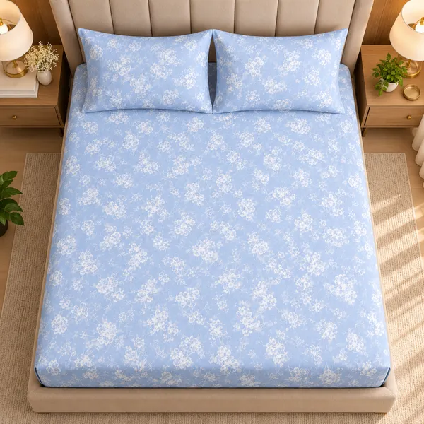 Blue_Gardenia_Double_Bedsheet_Set_1_Bedsheet_2_Pillow_Covers