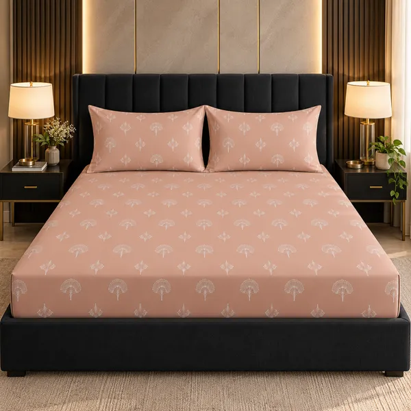 Blush_Peach_Double_Bedsheet_Set_1_Bedsheet_2_Pillow_Covers