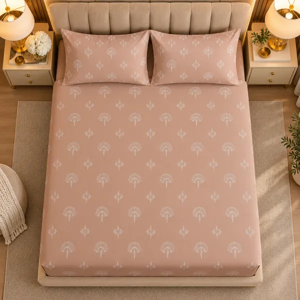 Blush_Peach_Double_Bedsheet_Set_1_Bedsheet_2_Pillow_Covers