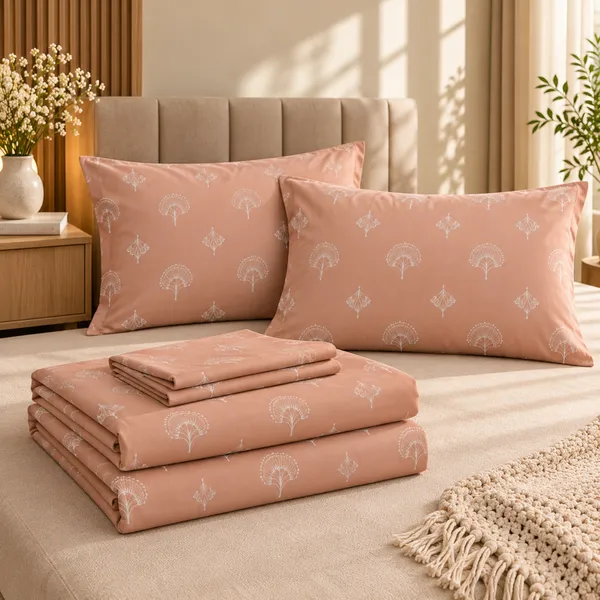 Blush_Peach_Double_Bedsheet_Set_1_Bedsheet_2_Pillow_Covers