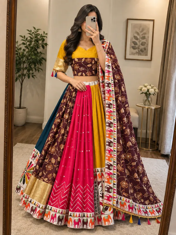 Multicolor_Printed_Lehenga_Set_for_Women