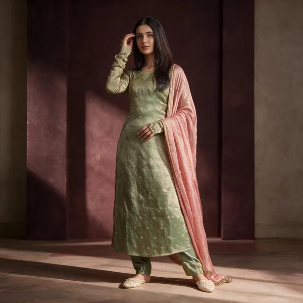 Green_Cotton_Printed_Straight_Kurta_Set_For_Women