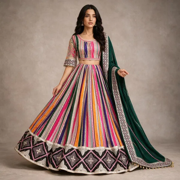 Multicolor_Art_Silk_Embellished_Flared_Lehenga_Choli_For_Women