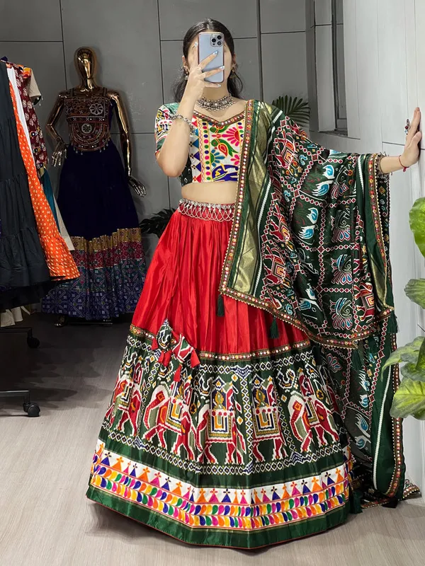 Red_Green_Printed_Lehenga_Choli_Set_for_Women