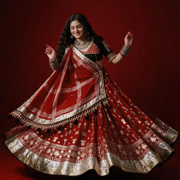 Red_Georgette_Flared_Embroidered_Lehenga_Choli_For_Women