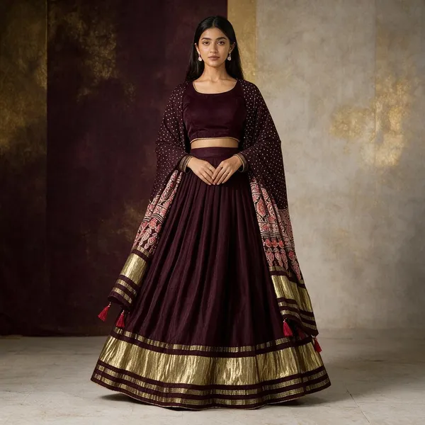 Maroon_Art_Silk_Flared_Lehenga_Choli_For_Women