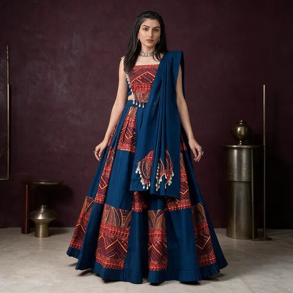 Blue_Art_Silk_Printed_Flared_Lehenga_Choli_For_Women