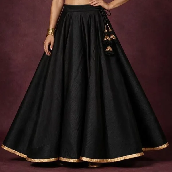 Black_Silk_Gold_Trim_Lehenga_For_Women