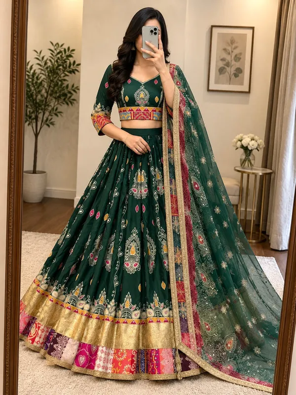 Green_Embellished_Lehenga_Choli_For_Women