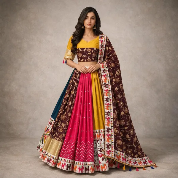 Multicolor_Art_Silk_Printed_Flared_Lehenga_Choli_For_Women