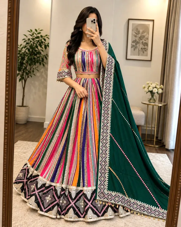 Multicolor_Art_Silk_Embellished_Flared_Lehenga_Choli_For_Women