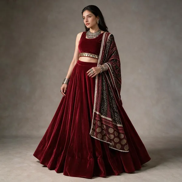 Maroon_Art_Silk_Embellished_Lehenga_Choli_For_Women