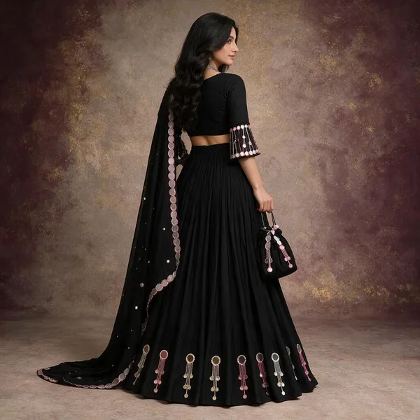 Black_Georgette_Embellished_Lehenga_Choli_For_Women