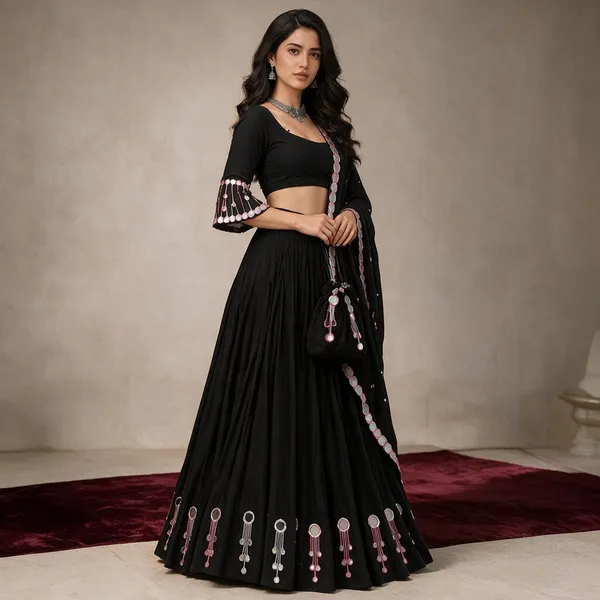 Black_Georgette_Embellished_Lehenga_Choli_For_Women
