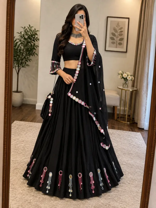 Black_Georgette_Embellished_Lehenga_Choli_For_Women