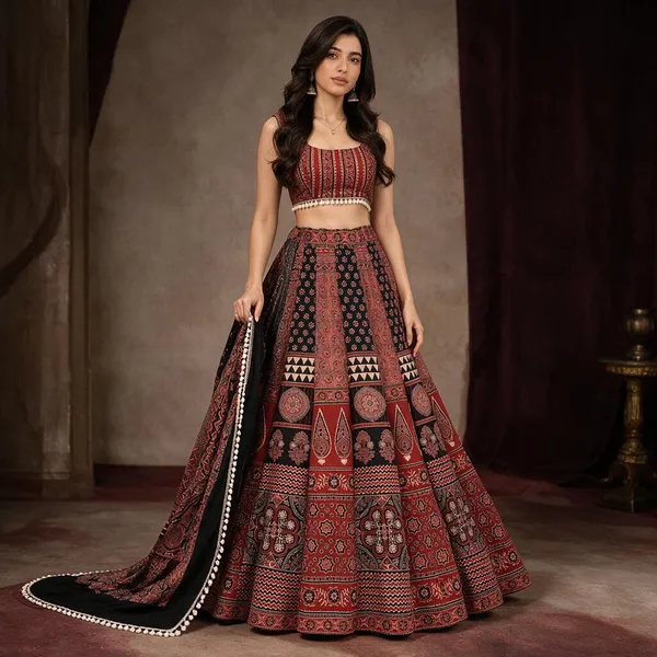 Red_Cotton_Printed_Lehenga_Choli_For_Women