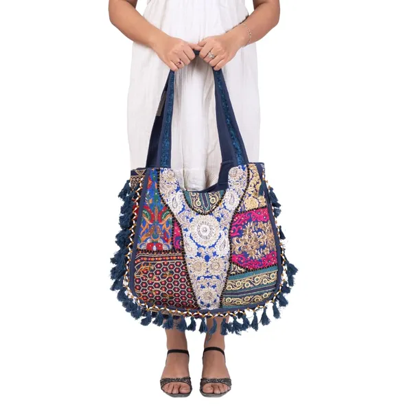 Handmade_Cotton_Patchwork_Tote_Bag_For_Women_Multicolour_Large_Double_Handle_With_Zipper_Rajasthani_Embroidered_Shoulder_Bag