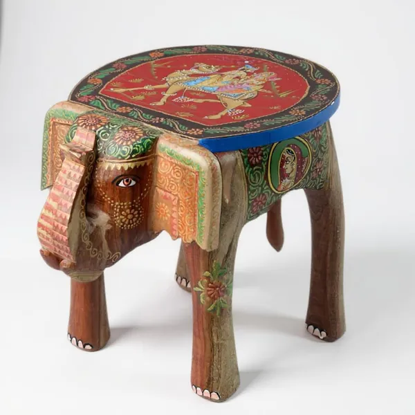 Dhola_Maru_Hand_Painted_Wooden_Elephant_Stool_Table_35x_30_X_30_Cm_Handcrafted_Rajasthani_Art_Side_Table_Traditional_Ethnic_Home_Decor_Seating