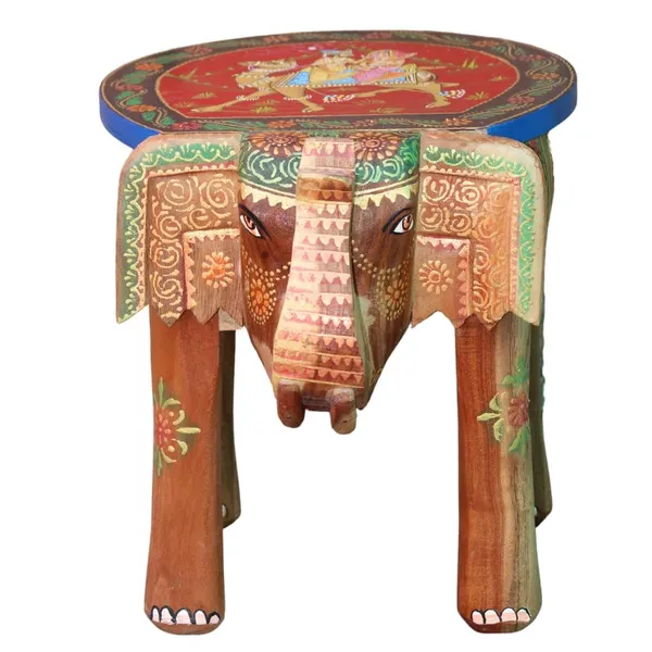Dhola_Maru_Hand_Painted_Wooden_Elephant_Stool_Table_35x_30_X_30_Cm_Handcrafted_Rajasthani_Art_Side_Table_Traditional_Ethnic_Home_Decor_Seating