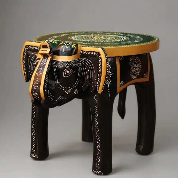 Handcrafted_Wooden_Elephant_Stool_Side_Table_Hand_Painted_Tribal_Design_Solid_Wood_Decorative_Accent_For_Living_Room_Bedroom_Home_Decor_20x20x20_Cm