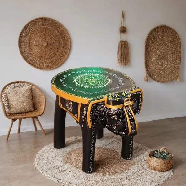 Handcrafted_Wooden_Elephant_Stool_Side_Table_Hand_Painted_Tribal_Design_Solid_Wood_Decorative_Accent_For_Living_Room_Bedroom_Home_Decor_20x20x20_Cm