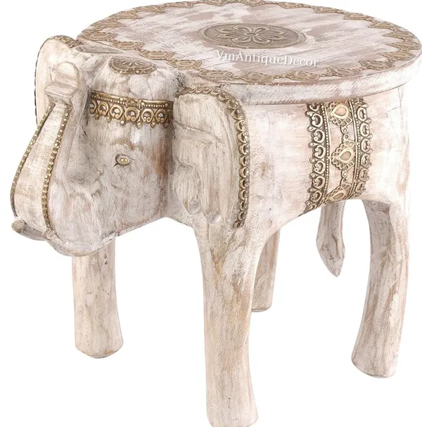 Whitewashed_Wooden_Elephant_Stool_Table_With_Brass_Inlay_For_Home_Decor_Antique_White_Hand_Carved_Side_Table_For_Living_Room_Home_Decor_38x38x38_Cm