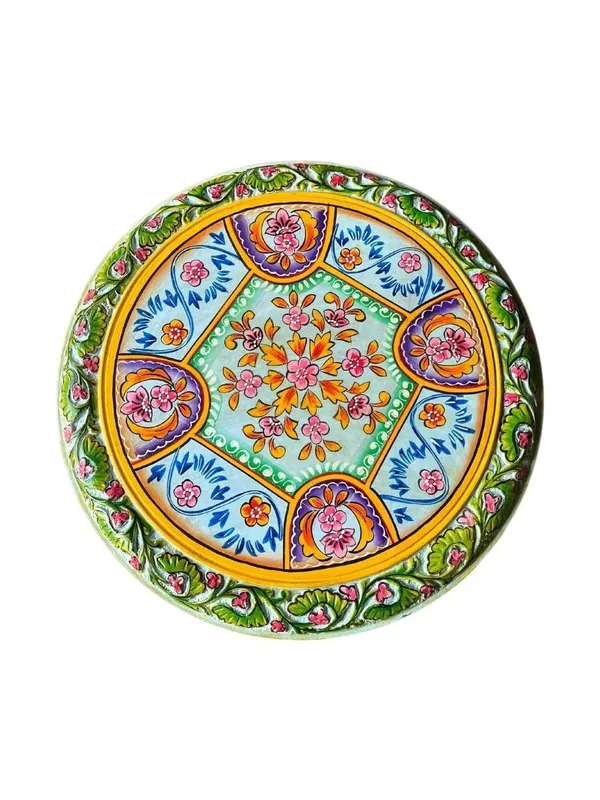 Handcrafted_Wooden_Side_Table_With_Hand_Painted_Floral_Design_Round_Accent_Table_For_Living_Room_Bedroom_Sofa_Traditional_Indian_Rajasthani_Furniture